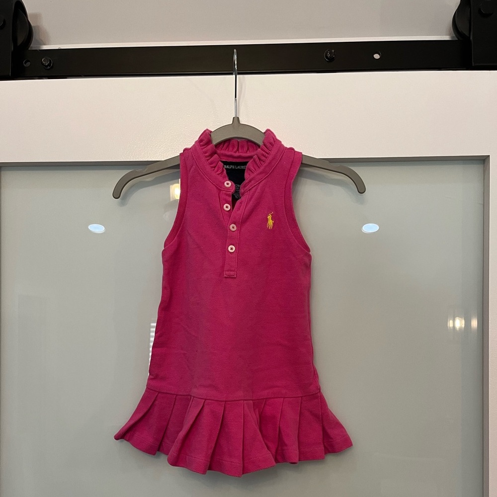 Ralph Lauren Pink Sleeveless Polo Dress for Girls